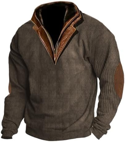 Winter Men's New Christmas Digital Printed Long Sleeve Stand Half Zip Plus Hoodie 90s Cup Sweatshirt